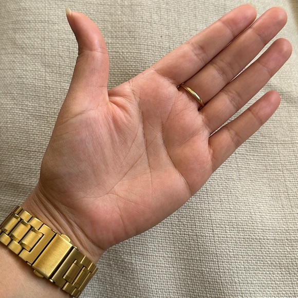 Dainty 18k Gold Filled Open Ring with Micro Bezel Cubic Zirconia - Picture 5 of 5